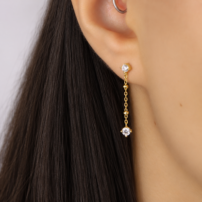 Crystal Beads Dangle Studs