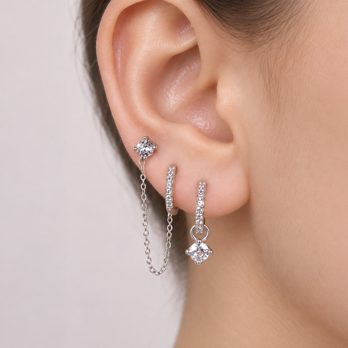 Linked Hoop & Stud