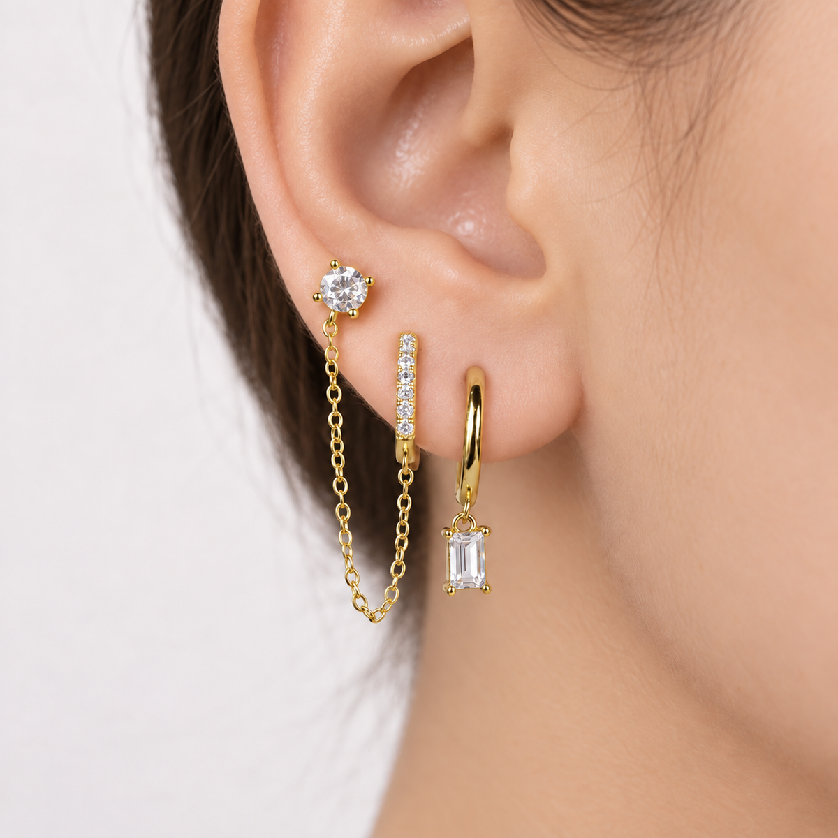 Linked Hoop & Stud