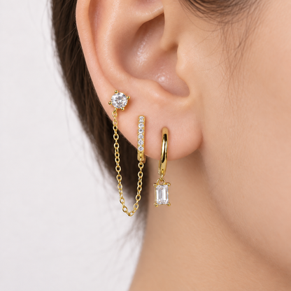Linked Hoop & Stud