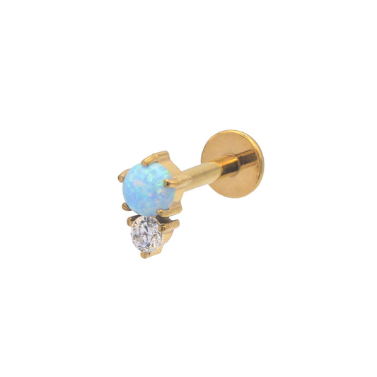 Blue Opal Crystal Stud