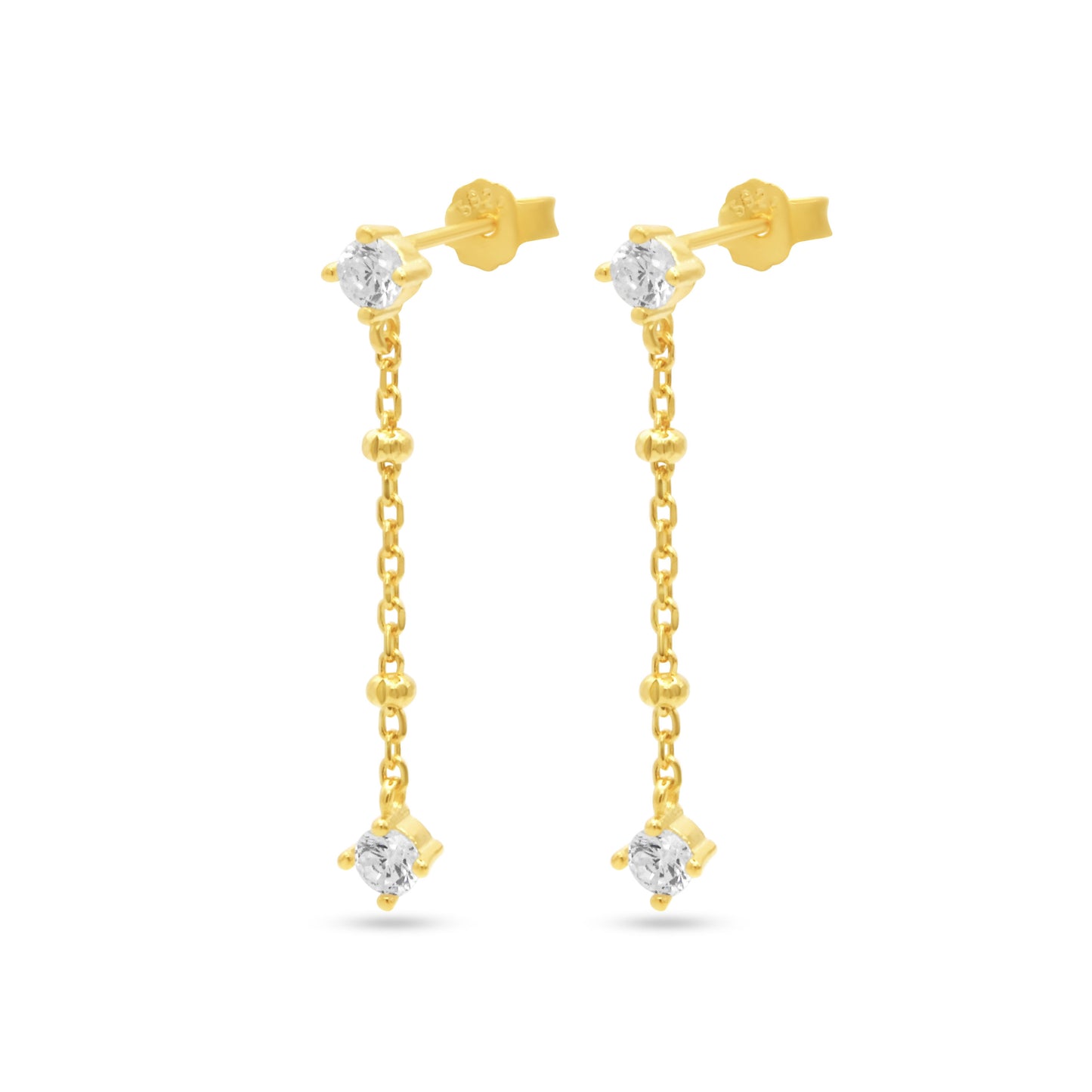 Crystal Beads Dangle Studs