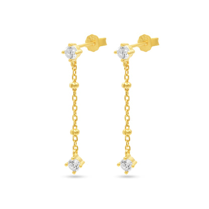 Crystal Beads Dangle Studs