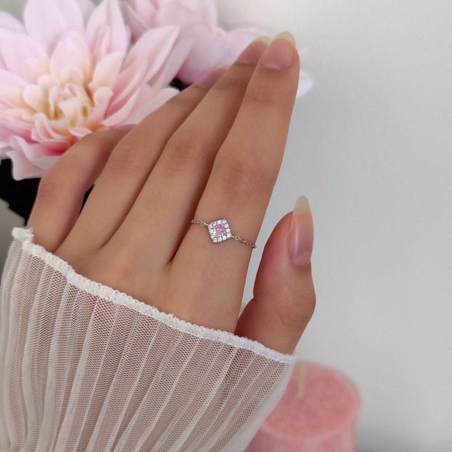 Pink Dot Chain Ring