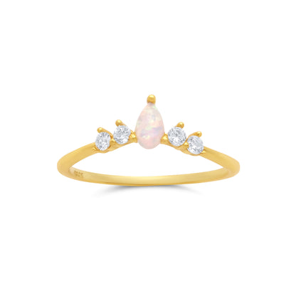 Opal Crown Ring