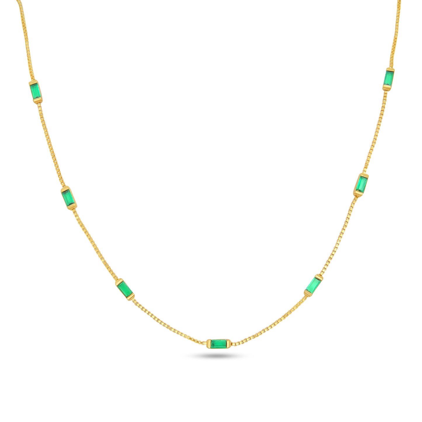 Green Mini Baguette Necklace