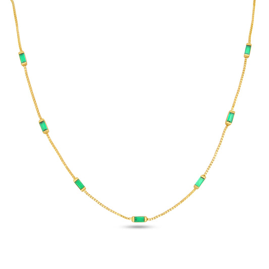 Green Mini Baguette Necklace