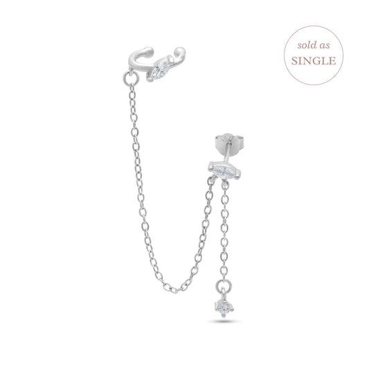 Linked Marquise Dangle Stud & Cuff