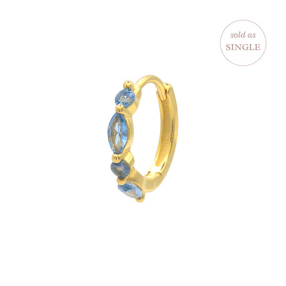 Blue Marquise Hoop