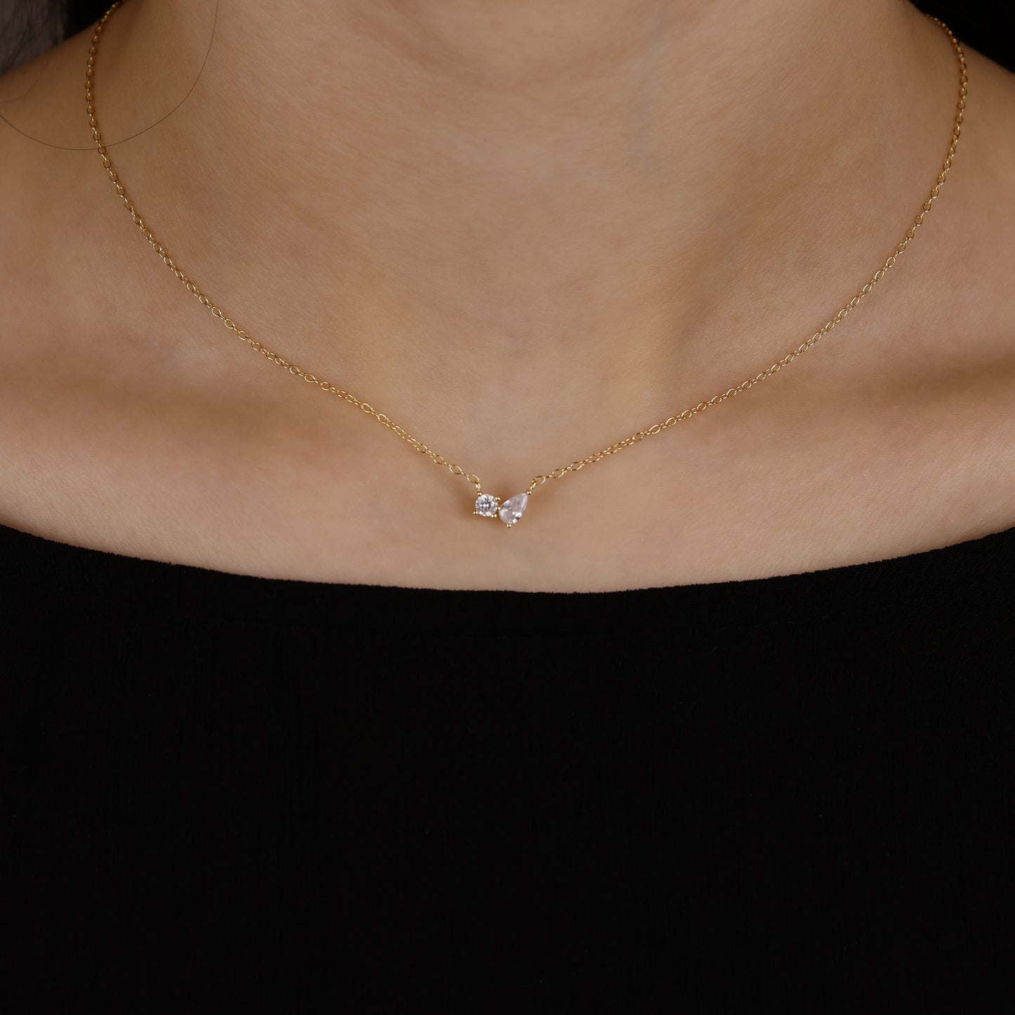 Pear Crystal Necklace