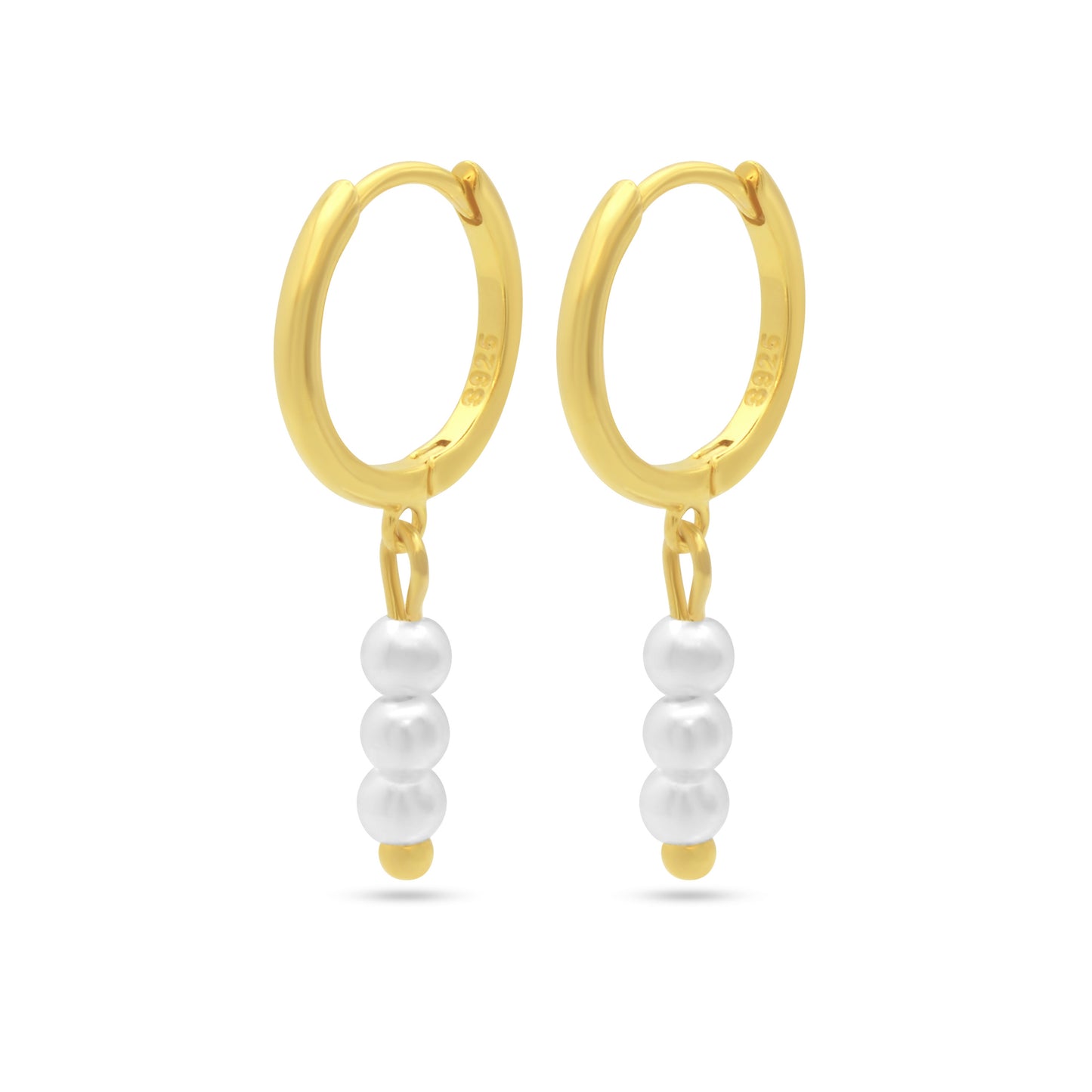 Pearls Dangle Hoops