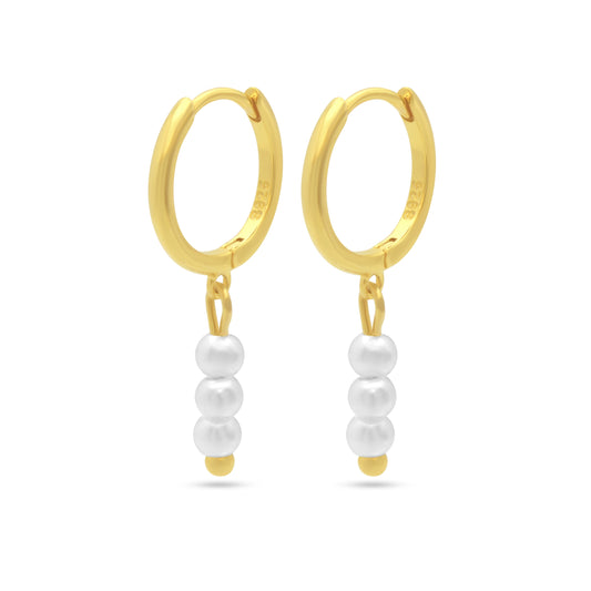 Pearls Dangle Hoops