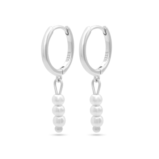 Pearls Dangle Hoops