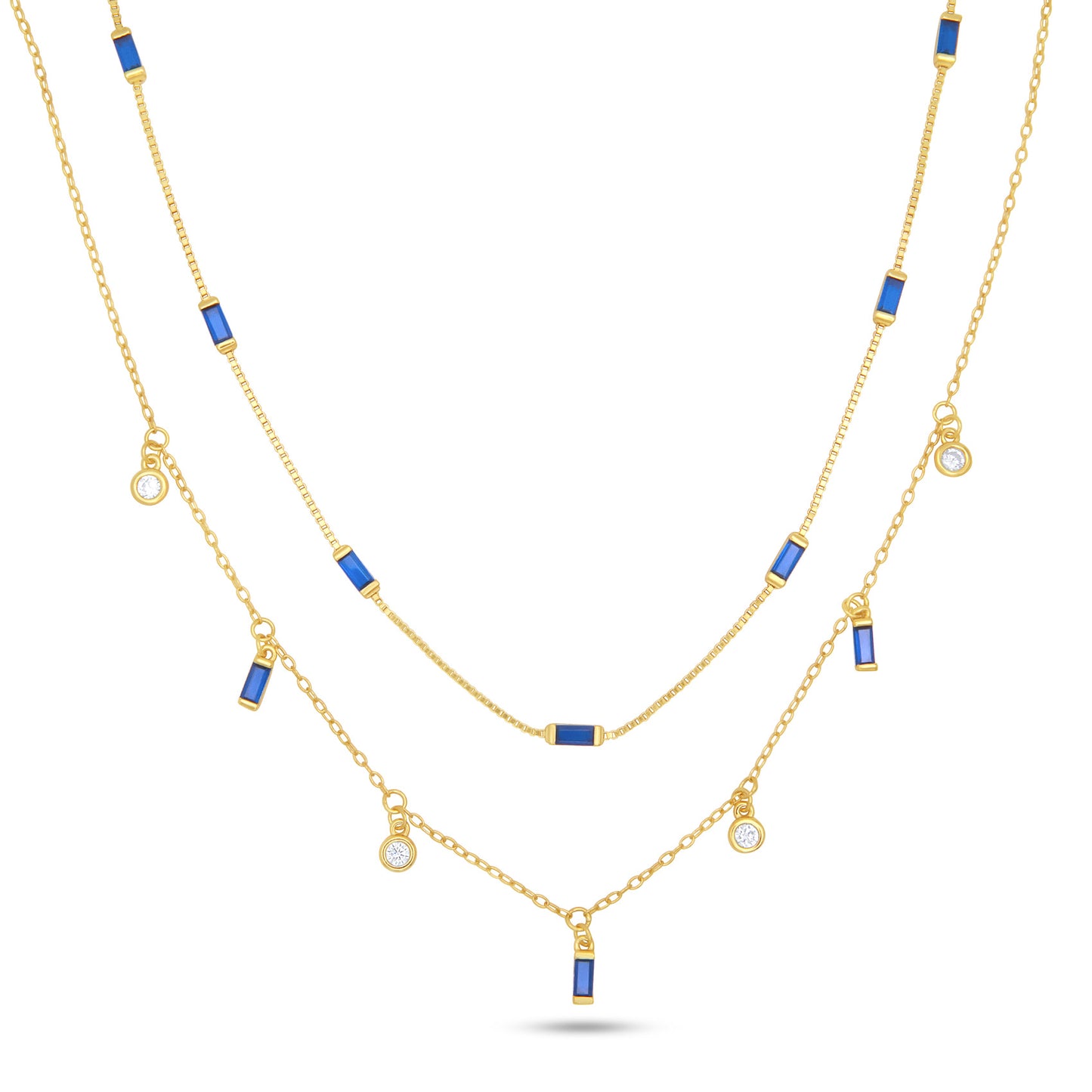 Mini Baguette Necklace Set